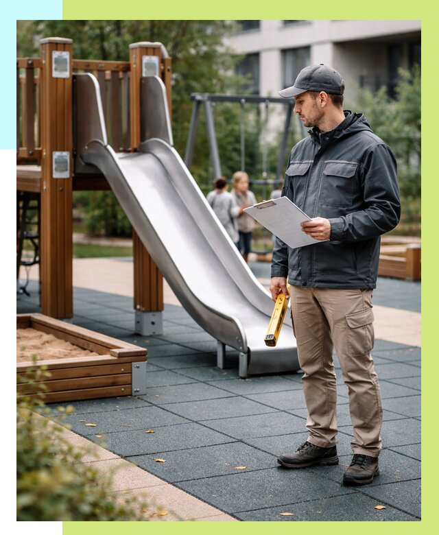 Сертификация детских площадок в Слободской от 25763 р. | Алешин-Слб