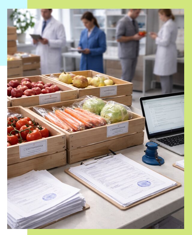 Сертификация овощей и фруктов в Слободской от 8759 р. | Алешин-Слб