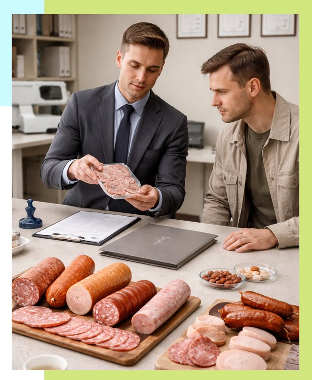 Сертификация колбасных изделий в Слободской от 7729 р. | Алешин-Слб