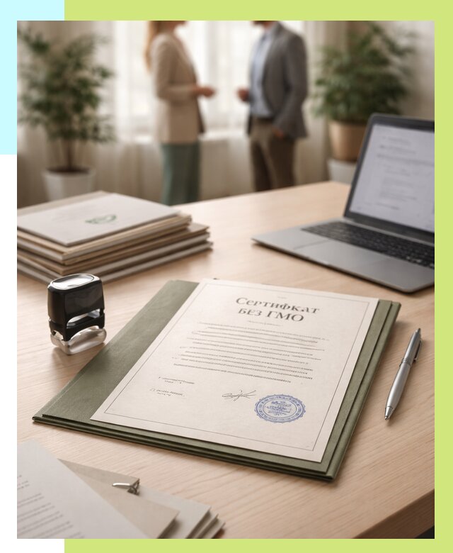 Сертификат без ГМО в Слободской от 7729 р. оформить срочно Алешин-Слб